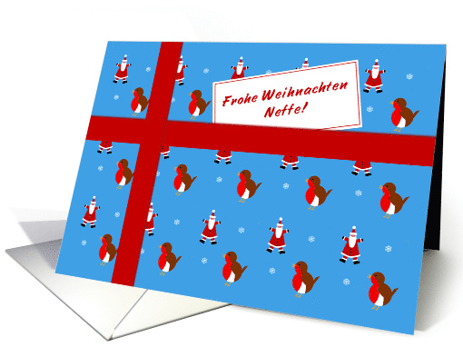 Frohe Weihnachten - For Nephew German language Christmas parcel card