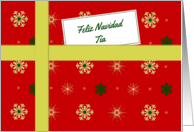 Feliz Navidad - For Aunt Spanish language Christmas parcel card
