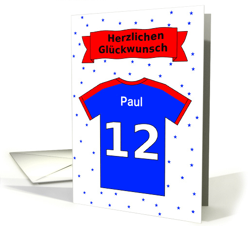 12th birthday t-shirt custom name - German language card (1325396)