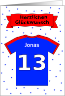 13th birthday t-shirt - customizable German language card