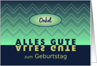 Uncle birthday blue-green chevrons - German language card