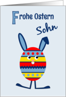 Son Easter egg bunny - German language card