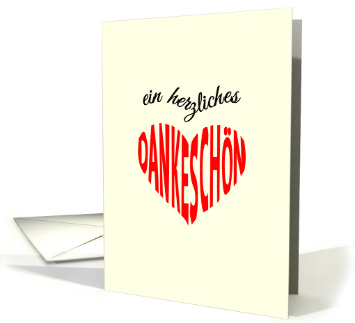 Dankeschn red heart thank you - german language card (1392728)