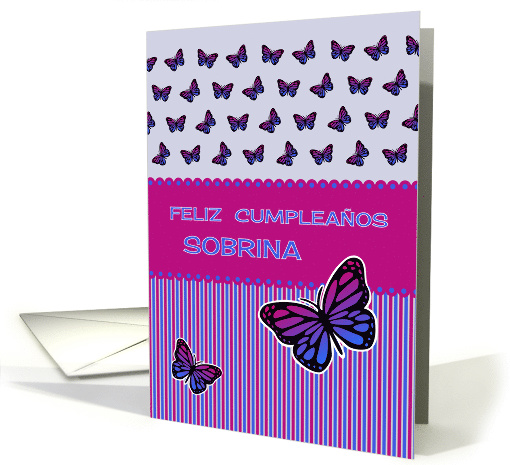 Happy Birthday spanish niece butterflies card (1523064)