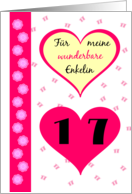 17th Birthday granddaughter german language card