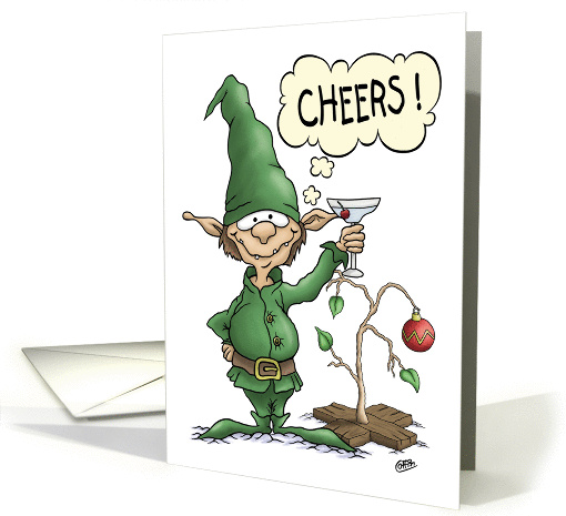 Cartoon Christmas Card: Cheers Elf card (1338812)