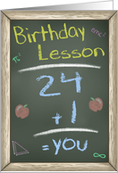 Chalk Board Birthday Wishes, 25th Birthday Lesson card