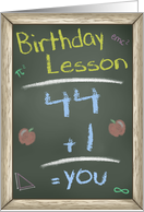 Chalk Board Birthday Wishes, 45th Birthday Lesson card