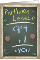 Chalk Board Birthday Wishes, 95th Birthday Lesson card