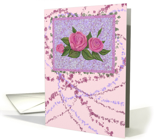 Blank card with Roses and Paint Splats card (1314732)