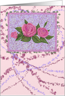 Blank card with Roses and Paint Splats card