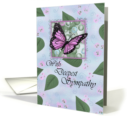Deepest Sympathy Butterfly Card with religious scripture inside card