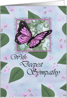 Deepest Sympathy Butterfly Card with religious scripture inside card