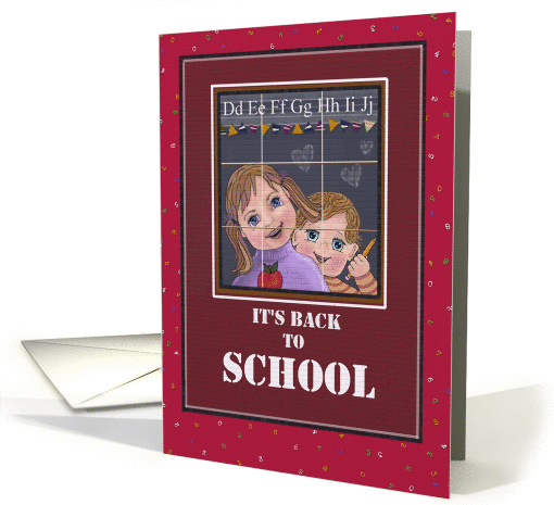 It's Back To School Card with children looking out window card