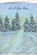 It’s A New Year, serene winter view card