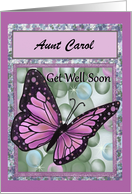 Get well soon with butterfly in pink and black, Customize card