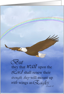 Encouragement with Eagle soaring through sky card
