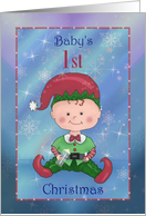 Baby’s First Christmas dressed as Elf card