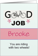 Congratulations! You are riding a bike with two wheels, custom card