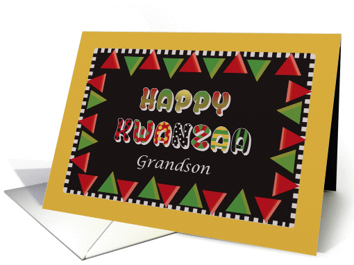 Happy Kwanzaa Grandson with shapes and letters card (1407430)