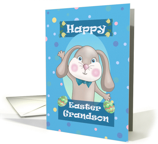 Happy Easter Grandson with Easter Bunny card (1412878)