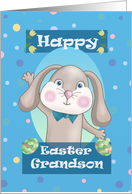 Happy Easter Grandson with Easter Bunny card