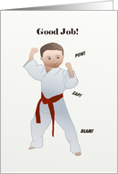 Good job! Karate red belt for boy card