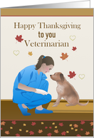 Happy Thanksgiving to you Veterinarian with Vet and Dog card