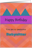 Happy Birthday Awesome Babysitter Abstract Colorful card