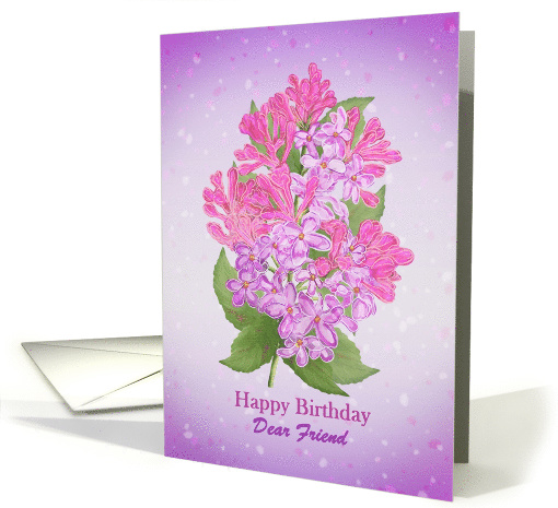 Happy Birthday Dear Friend with lilac card (1569656)