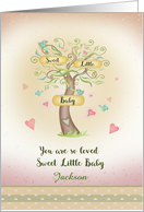 You are So Loved Sweet Little Baby with Tree, Hearts, Birds card