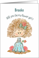 Custom Will You Be My Flower girl?, with Cute Whimsical Girl card