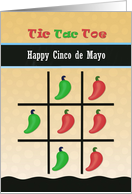 Tic-Tac-Toe, Happy Cinco de Mayo with Grid, Hot Peppers card