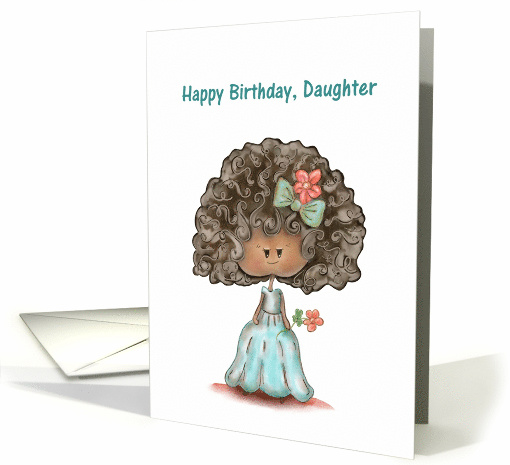 Happy Birthday Daughter with Cute Little Girl African American card
