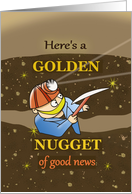 New Year Coronavirus Golden Nugget of Good News Gold Miner Pick Axe card