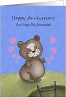 Happy Anniversary Groundhog Day with Cute Groundhog Hearts card