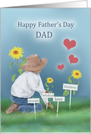 Happy Father’s Day Dad Gardening Character Words Garden Stakes card