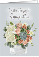 Business Sympathy with Flower Arrangement in Clear Vase card