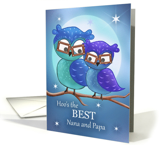 Grandparents Day for Nana and Papa with Two Owls Pun card (1789714)
