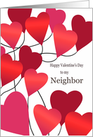 Happy Valentine’s Day to my Neighbor with Heart Balloons card