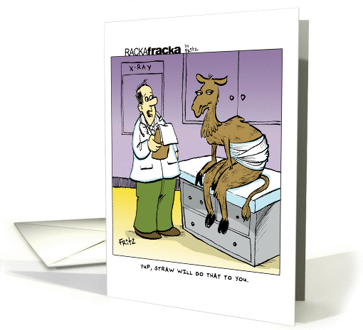 Get Well Soon - Camel at the doctors office cartoon card (1314466)