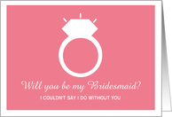 Will You Be My Bridesmaid? Pink Ring Custom Cards