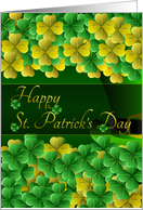 Happy St. Patrick’s Day with Gold and Green Clover card