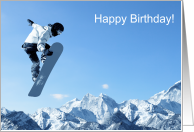 Happy Birthday for Him  Masculine  Snowboarder Catching Air card