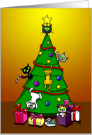 A Catty Christmas Tree card
