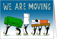 Moving Penguins New Address Announcement card