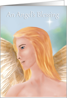Christmas Blessing of Golden Winged Angel card