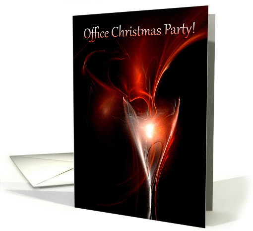 Office Christmas Party Invitation Wine Glasses Full of Cheer card