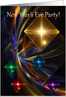 New Year’s Eve Invitation Decorated Multicoloured Diamonds Sparkles card