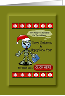 Merry Christmas - Happy New Year - We’ll Keep You Toned Robot Tech card